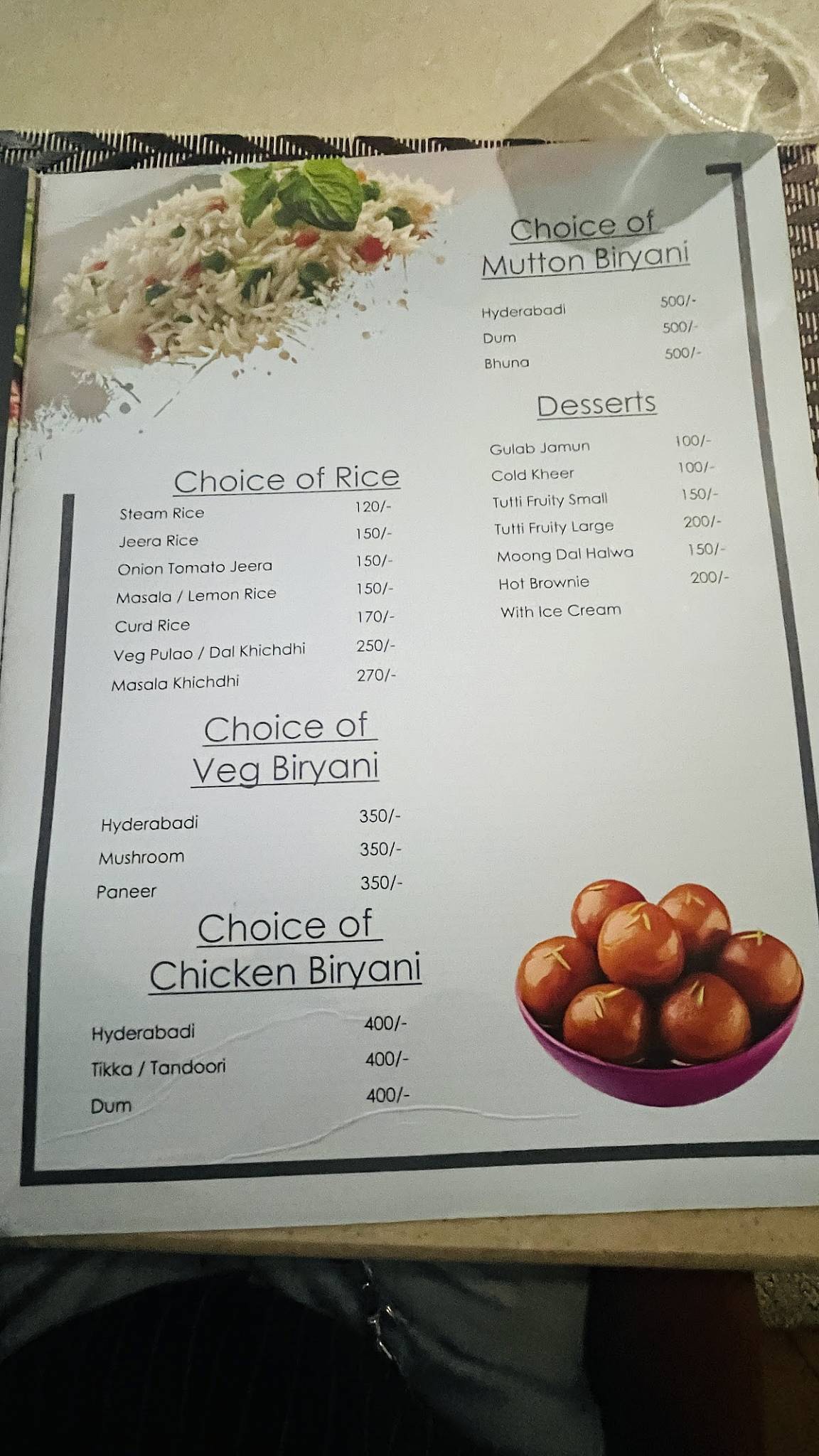 Punjab Bistro menu
