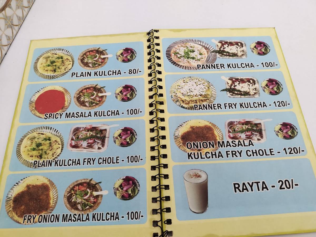 Raju chole kulche menu