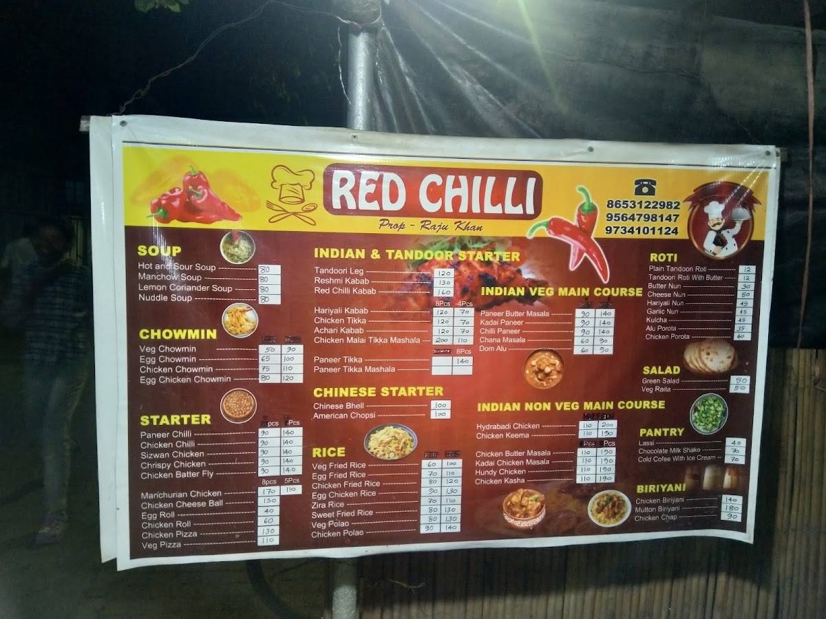 Red Chilli Restaurant menu