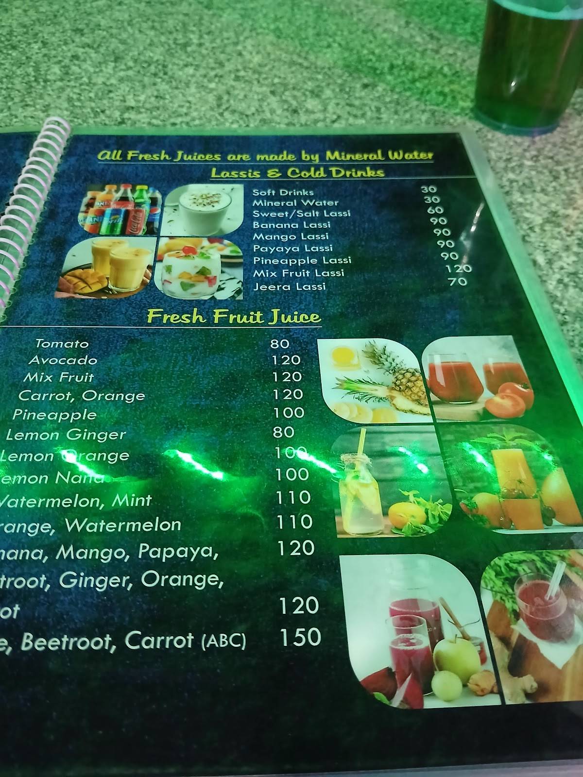 Ravi’s Rose Restaurant menu