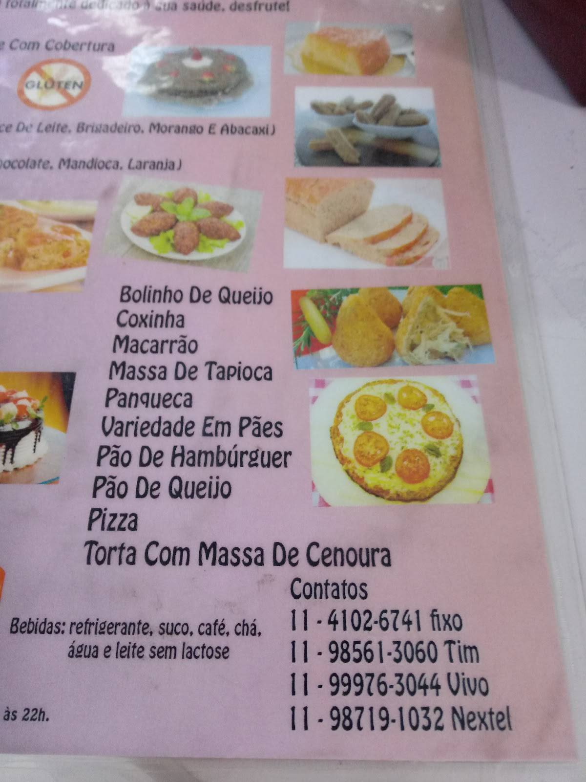Recanto Padaria Inclusiva cardápio