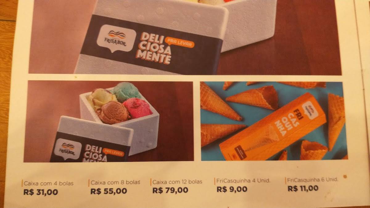Frisabor Boa Vista: Açaí, Cremes, Frutas, Toppings, Sorvete, Picolé, Sorveteria,Pizzas, Delivery em Recife PE cardápio