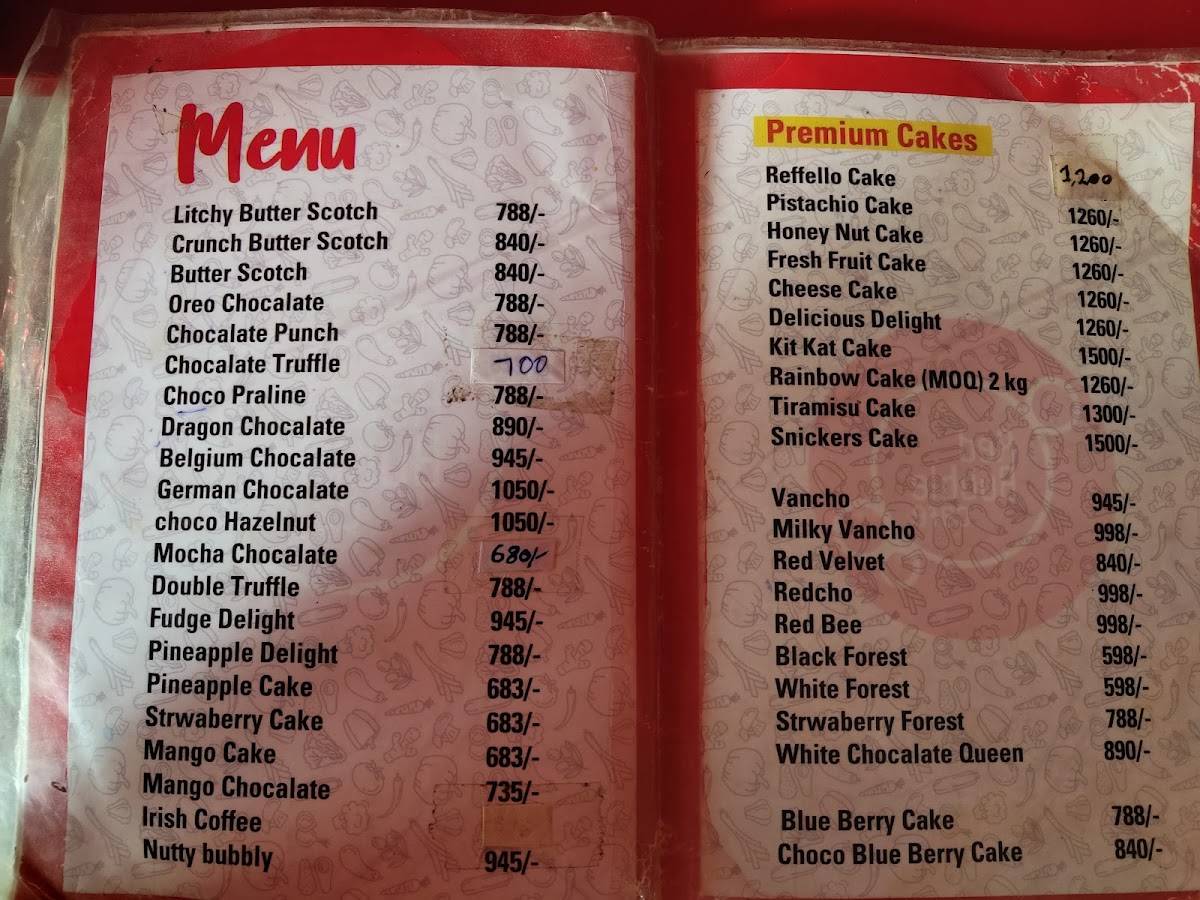 Red Bubble Cafe menu