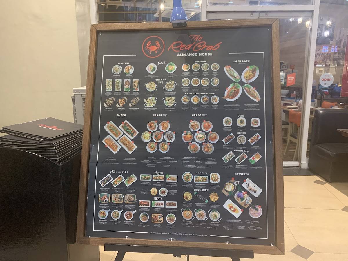 Menu at Red Crab restaurant, Quezon City, 192 Tomas Morato Ave