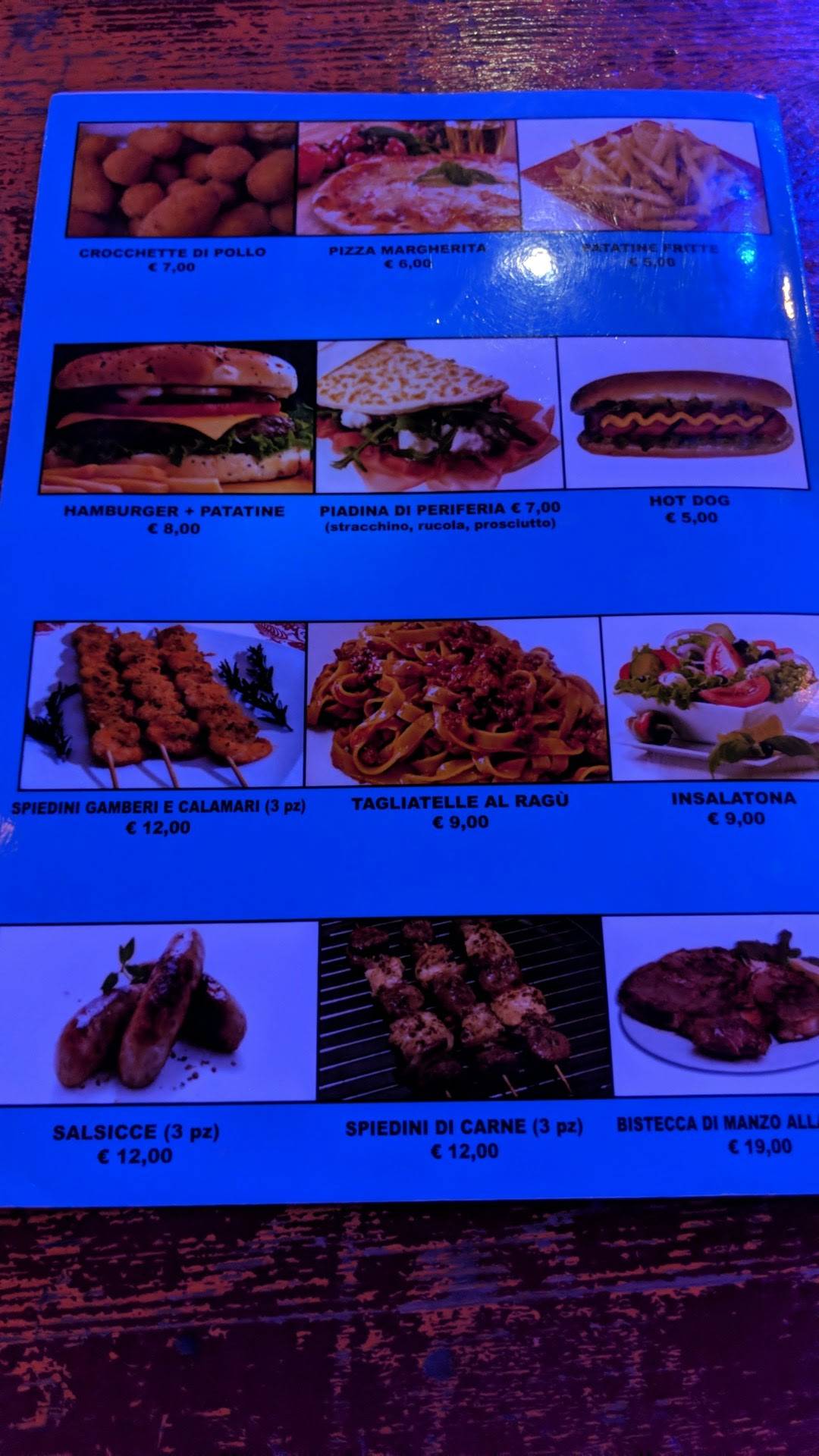 Menu de Pub Red Devil Motors