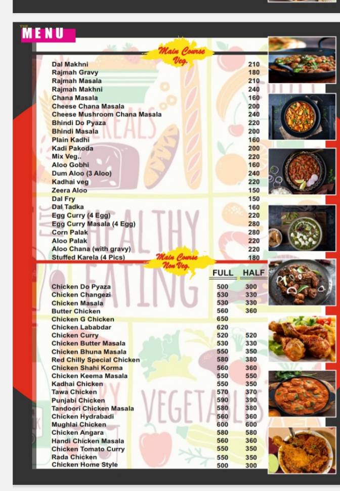 Red chilly-10 family restaurant menu