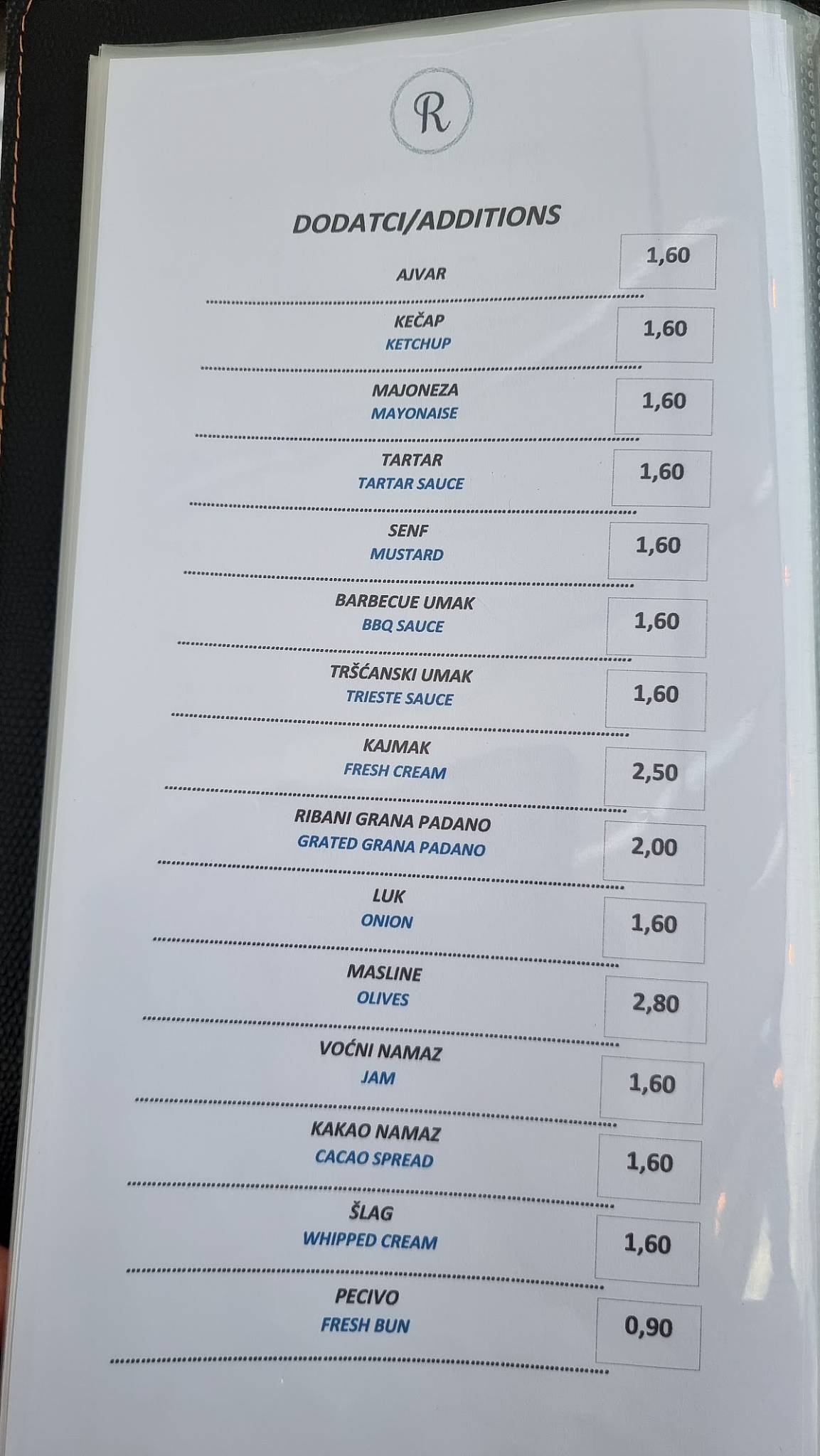 Menu di Reflektor - Murter 