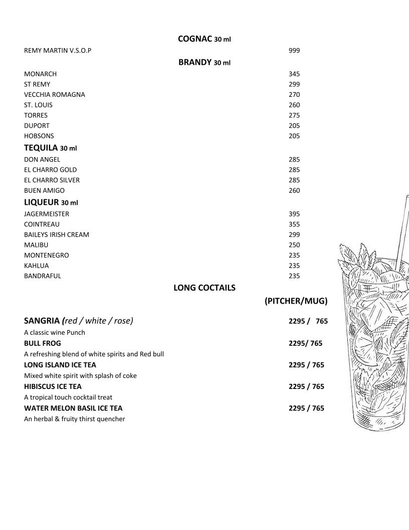 1 RUE SUFFREN - Best Resto Bar Restaurant in White Town - Pondicherry menu