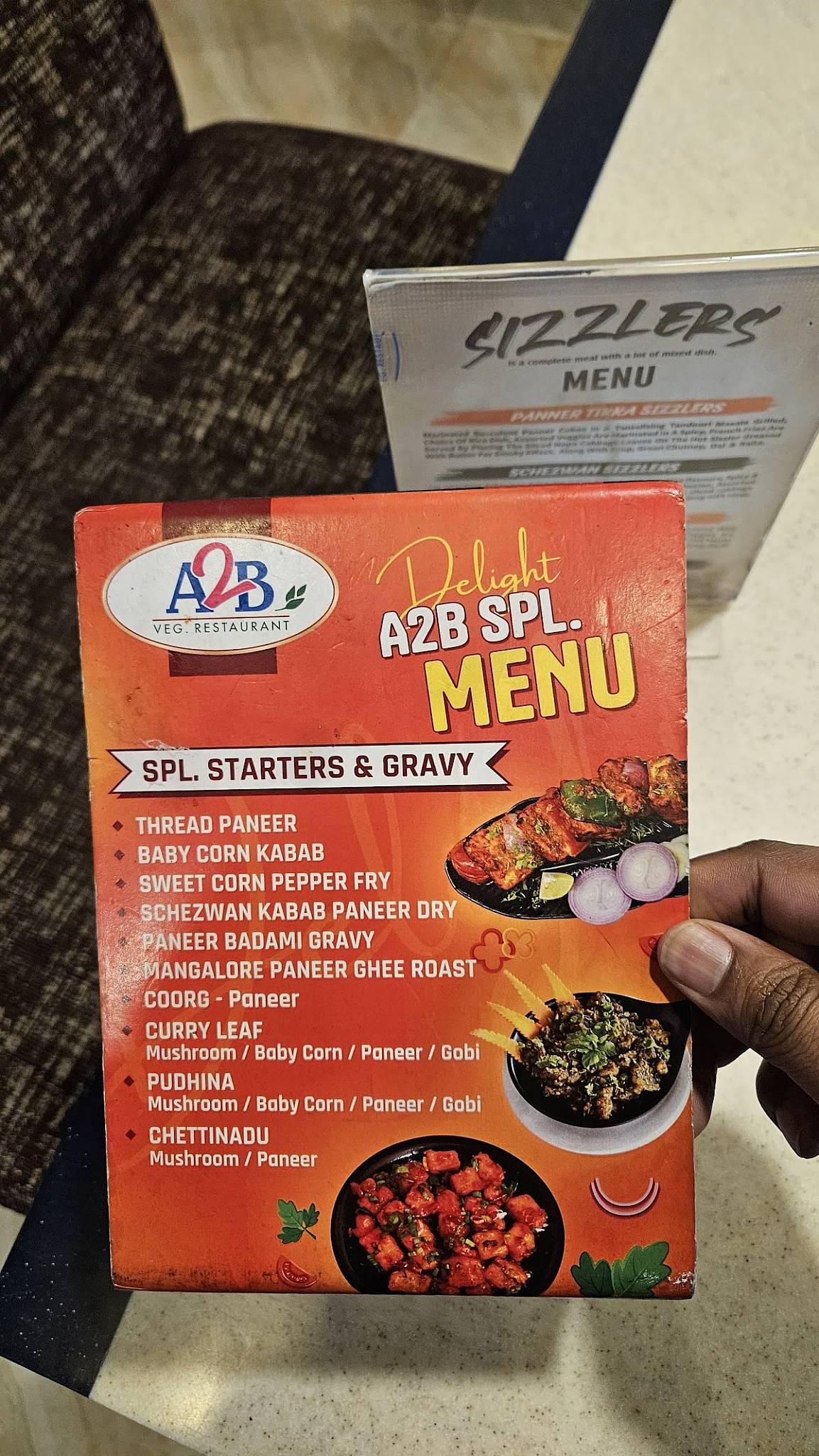 Adyar Ananda Bhavan - A2B menu
