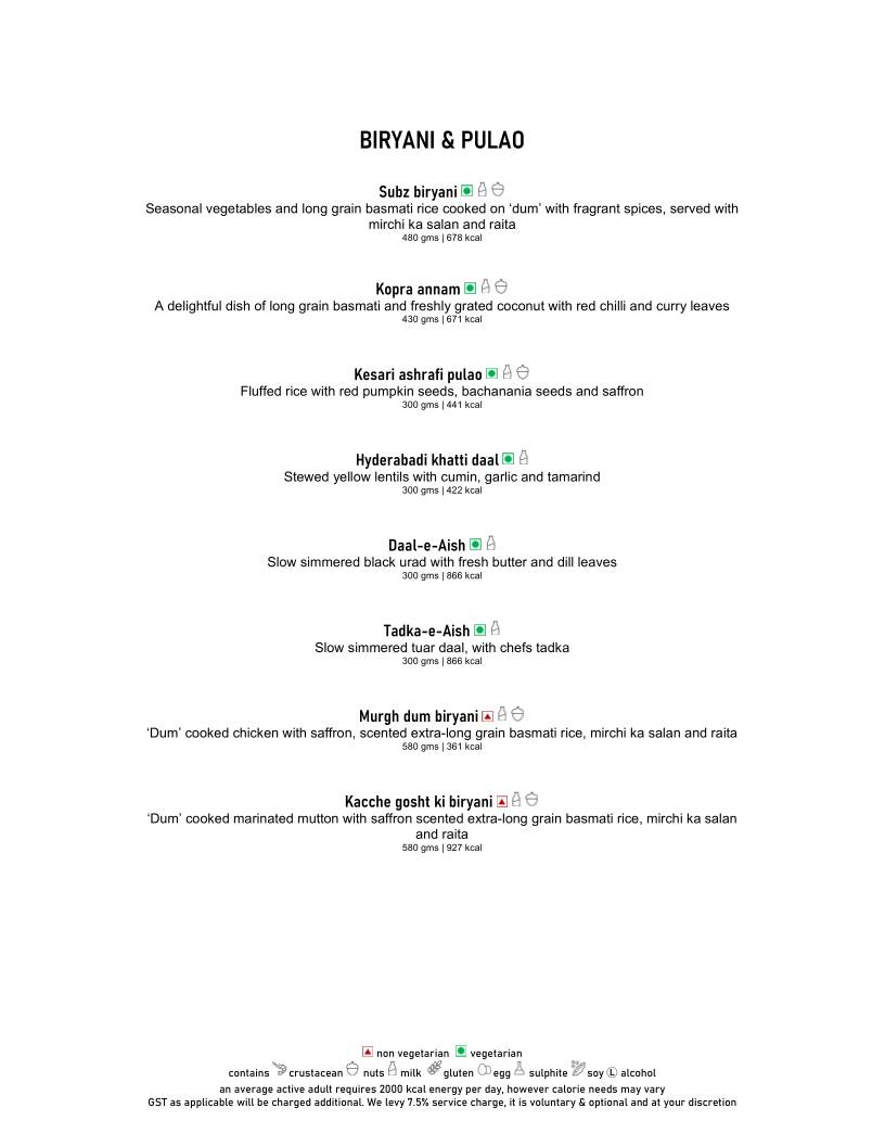 Aish - The Park menu