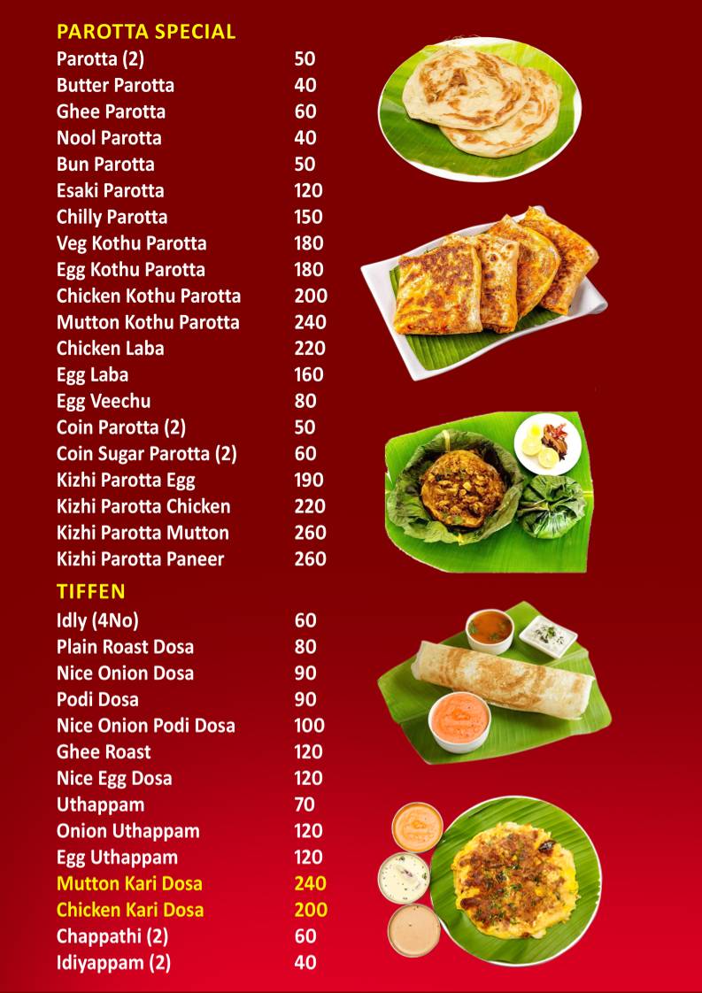 Annamithra menu