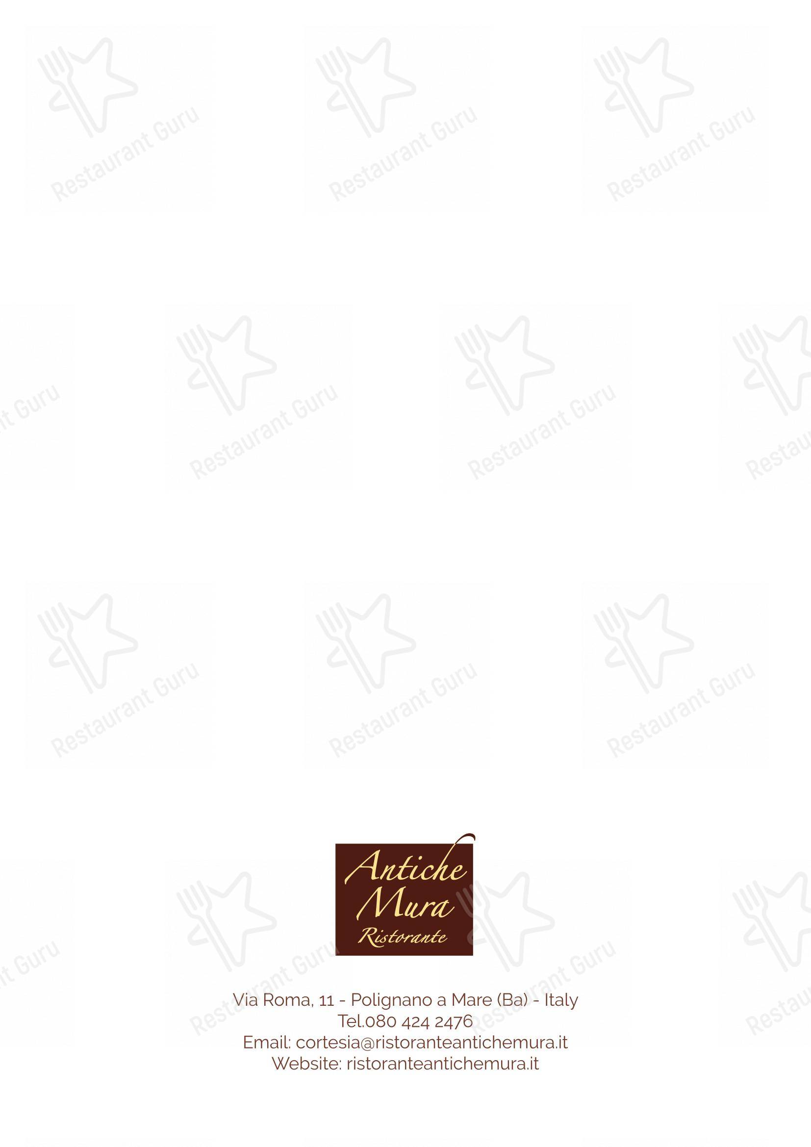 Menu bar per Ristorante Antiche Mura ristorante