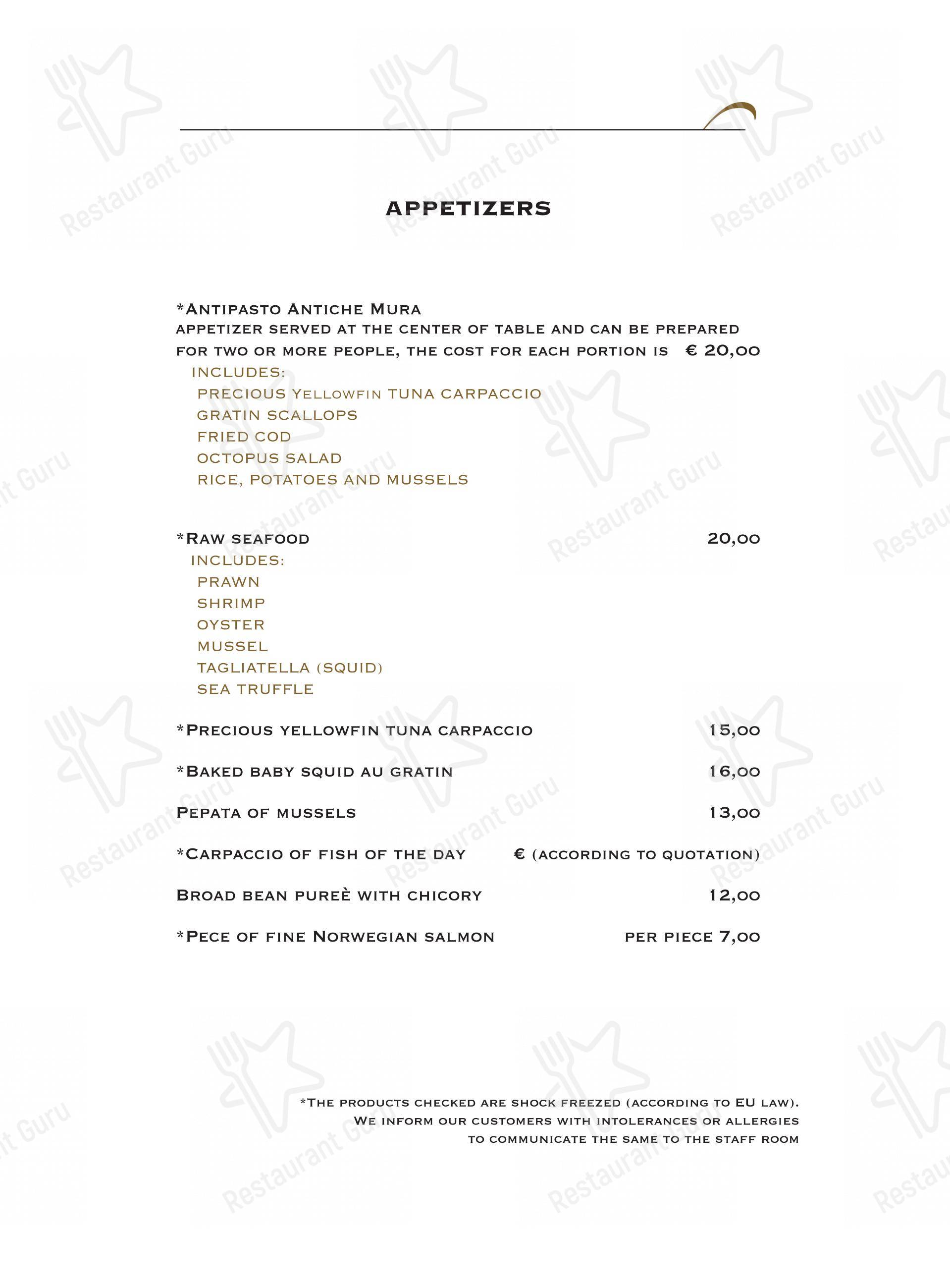 Основное меню per Ristorante Antiche Mura ristorante