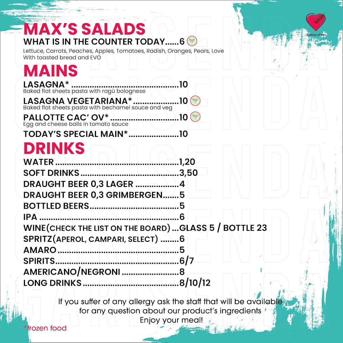 Menu di Arrosticino nel cuore 