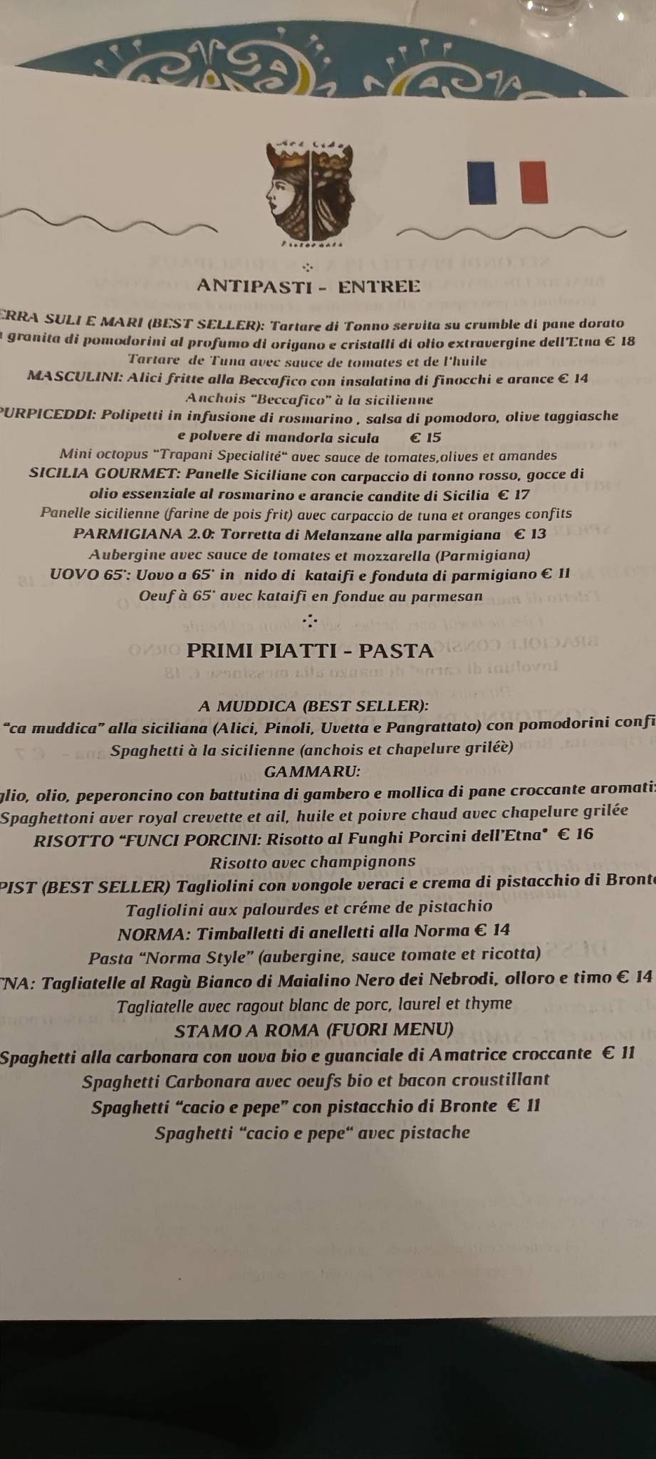 Menu di Art Cibò Ristorante dai Pupi 