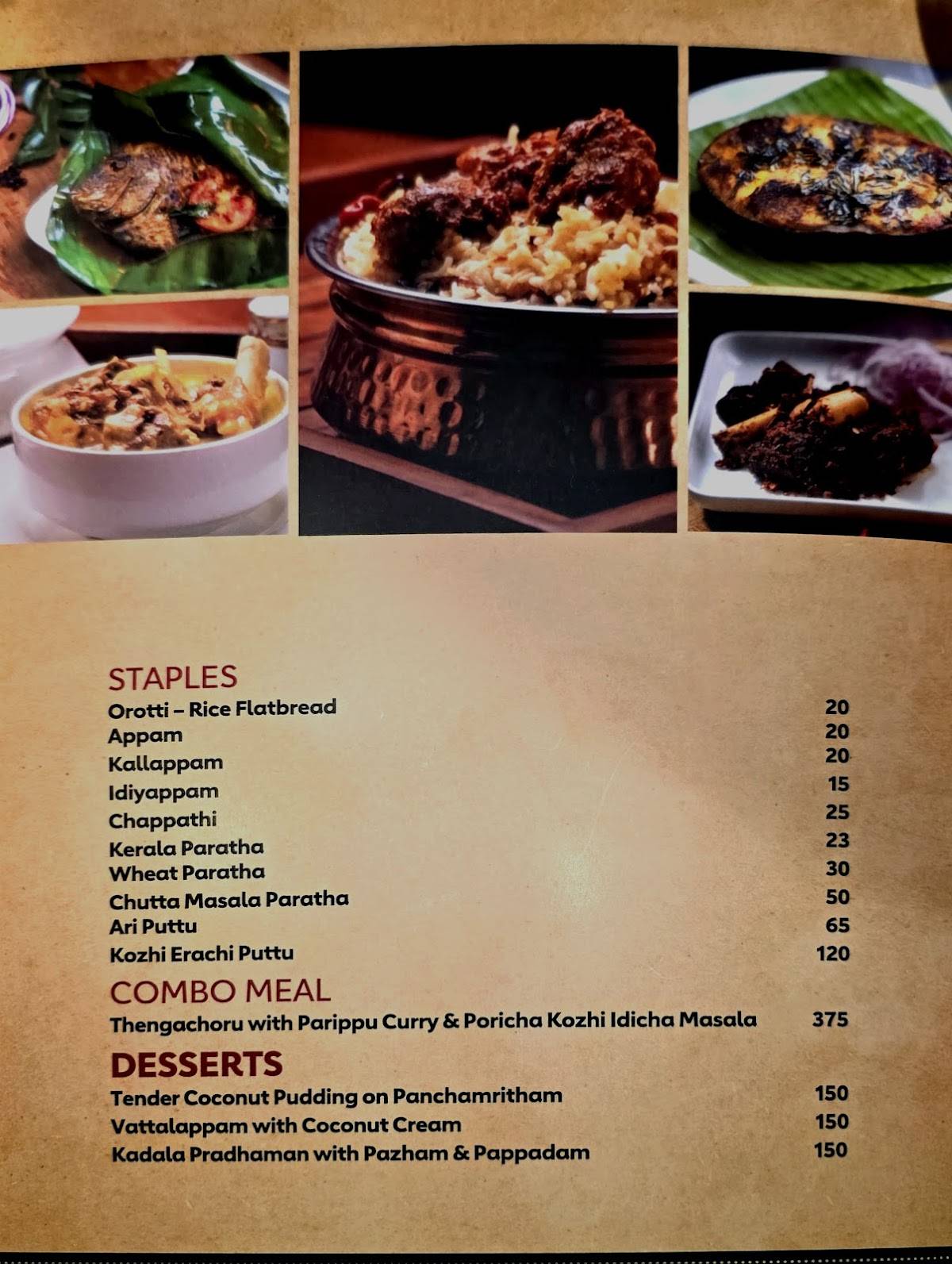 Azad Star at Vazhuthacaud menu