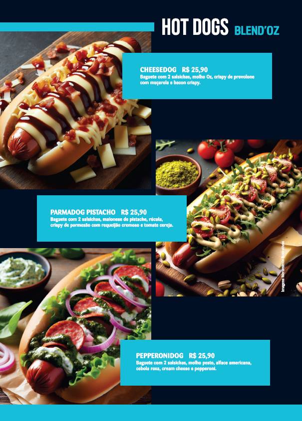 BLEND'OZ BURGUER cardápio