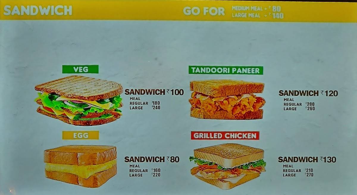 BURGER BAR menu