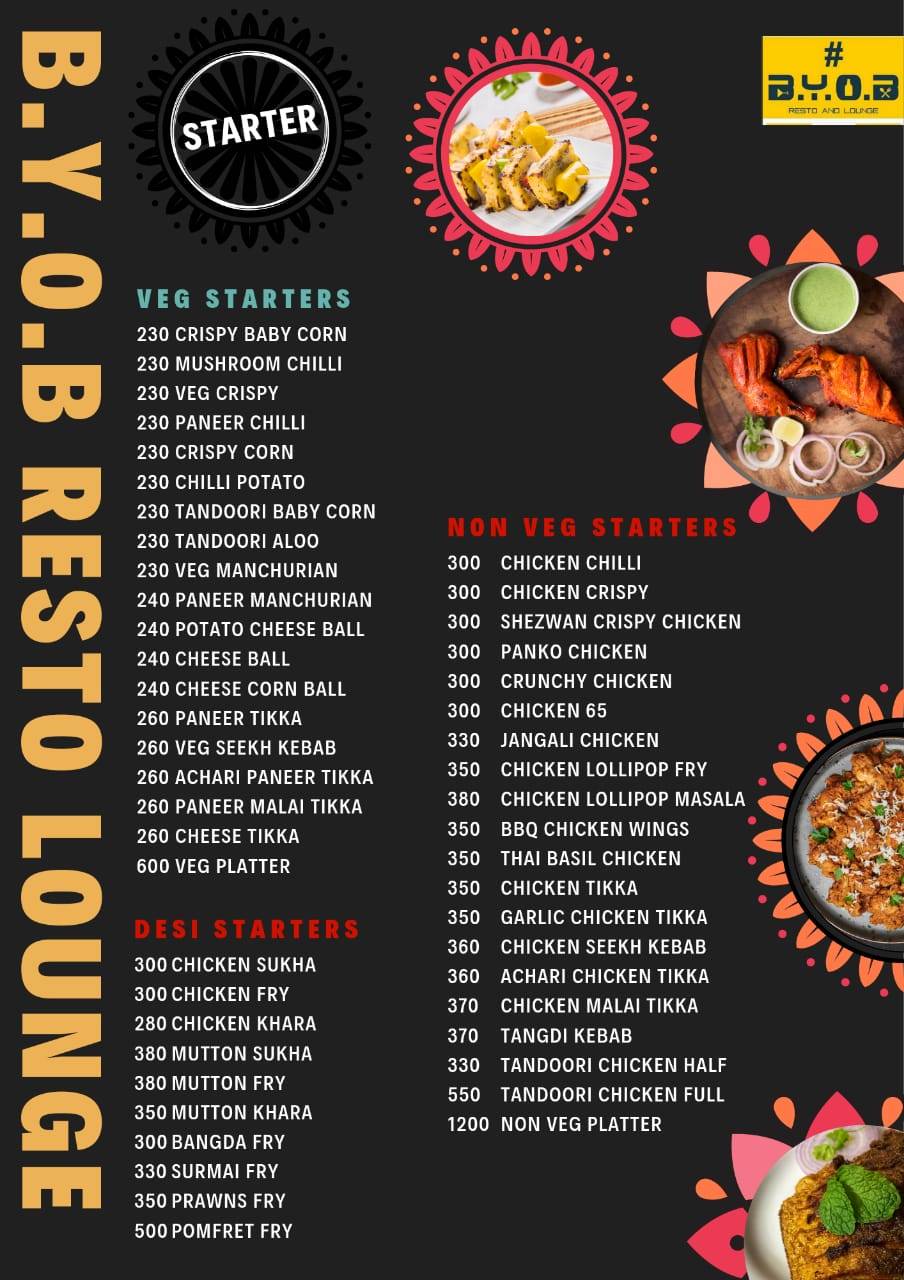 BYOB Resto menu