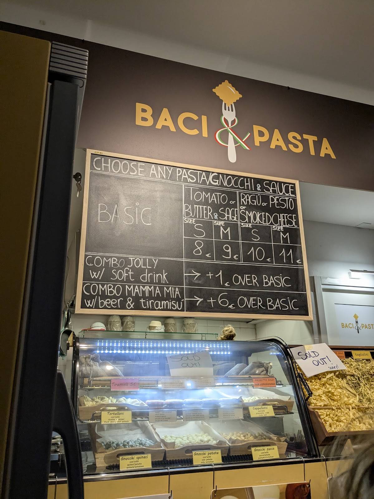 Menu di Baci & Pasta 