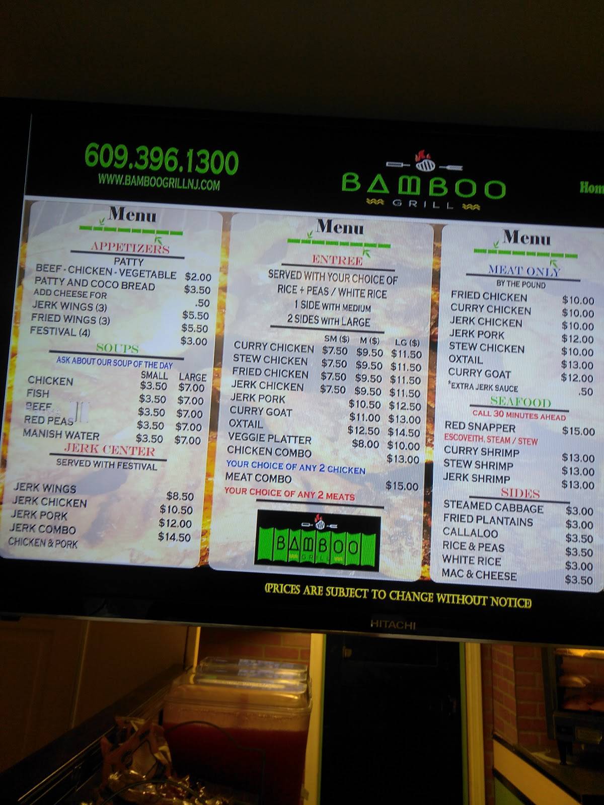 Menu at Bamboo Grill Jamaican Restaurant, Trenton