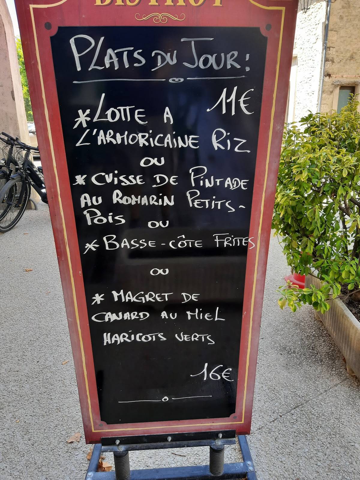 Menu de Restaurant Bar Tabac d'Alain Sanchez