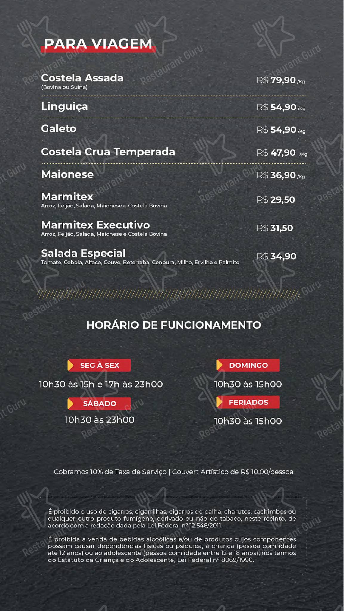 Menu para Barbosa Ribs Cuiabá restaurante