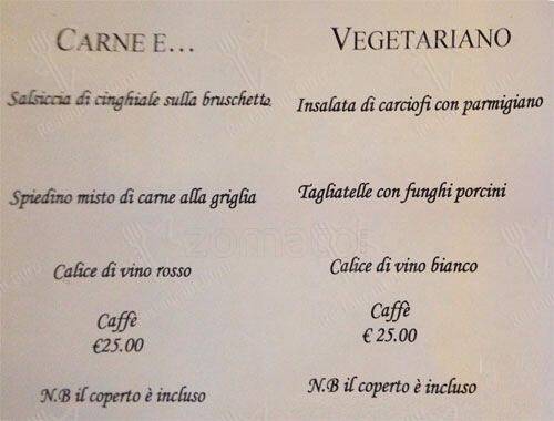 Menu de Bice Restaurant