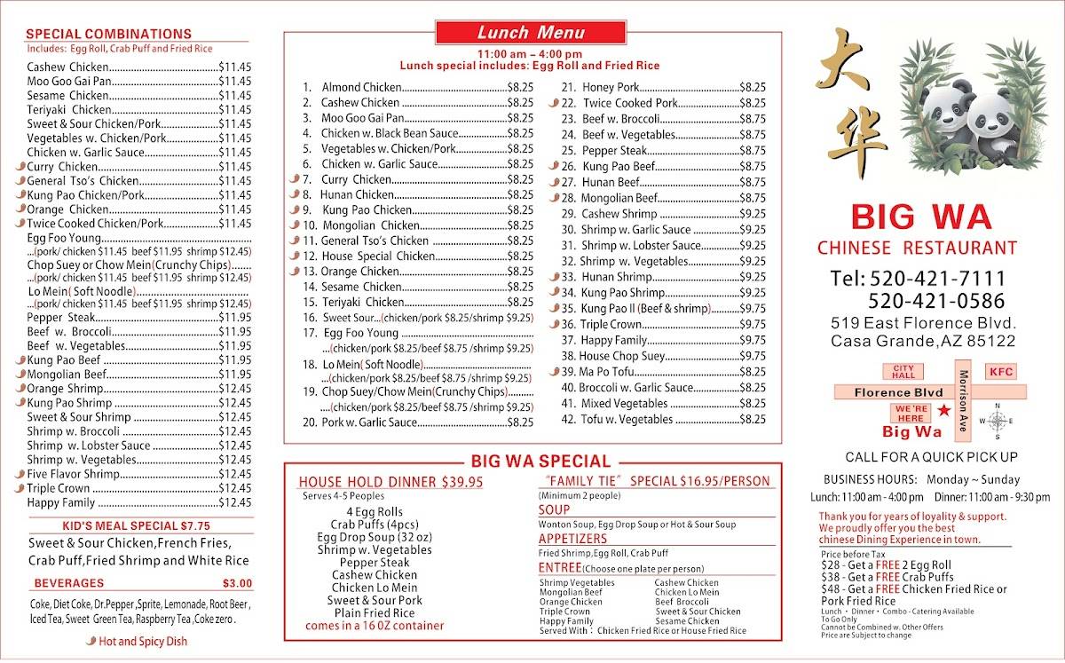 Big wa menu discount