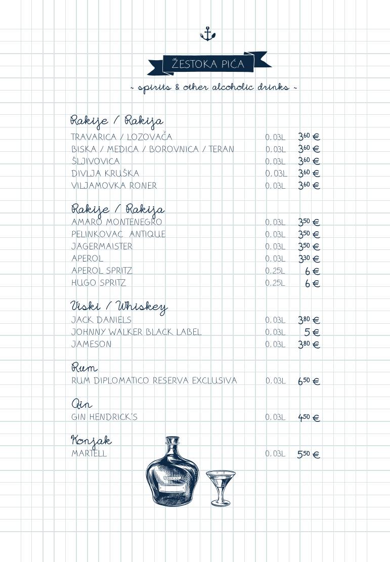Menu di Bistro Mornar 