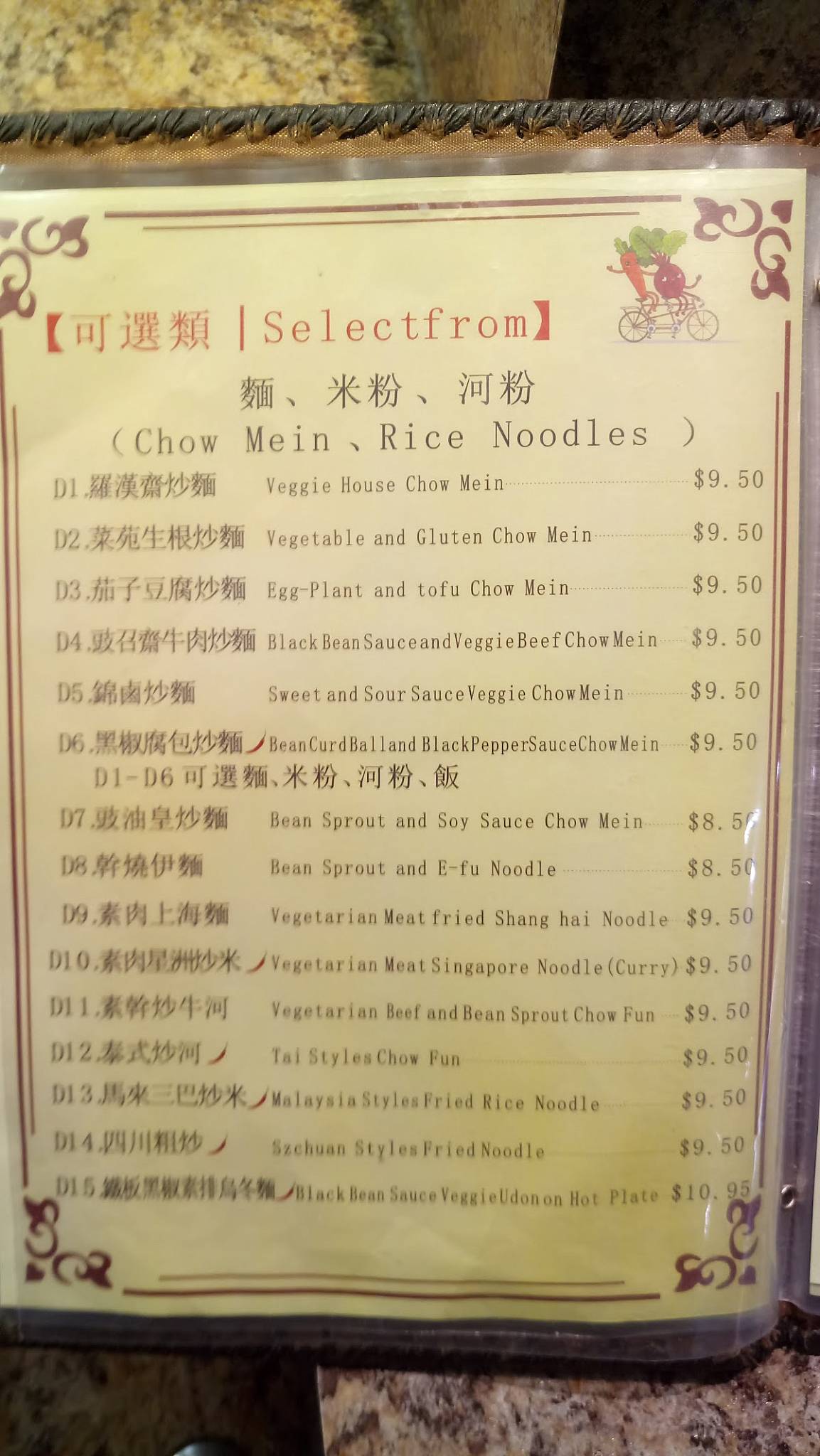 Menu de Buddha's Veggie