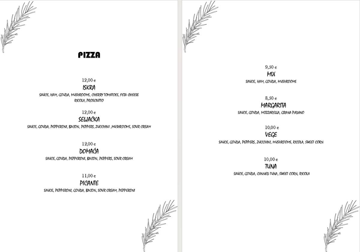Menu di Buffet Iskra 