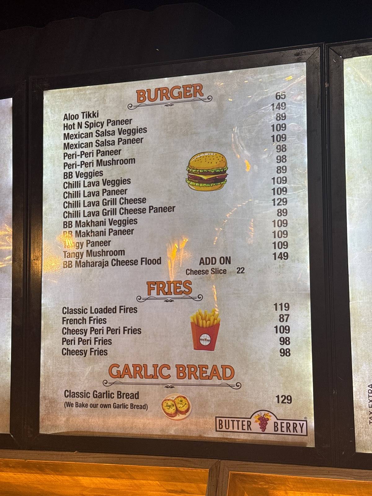 Butter Berry menu