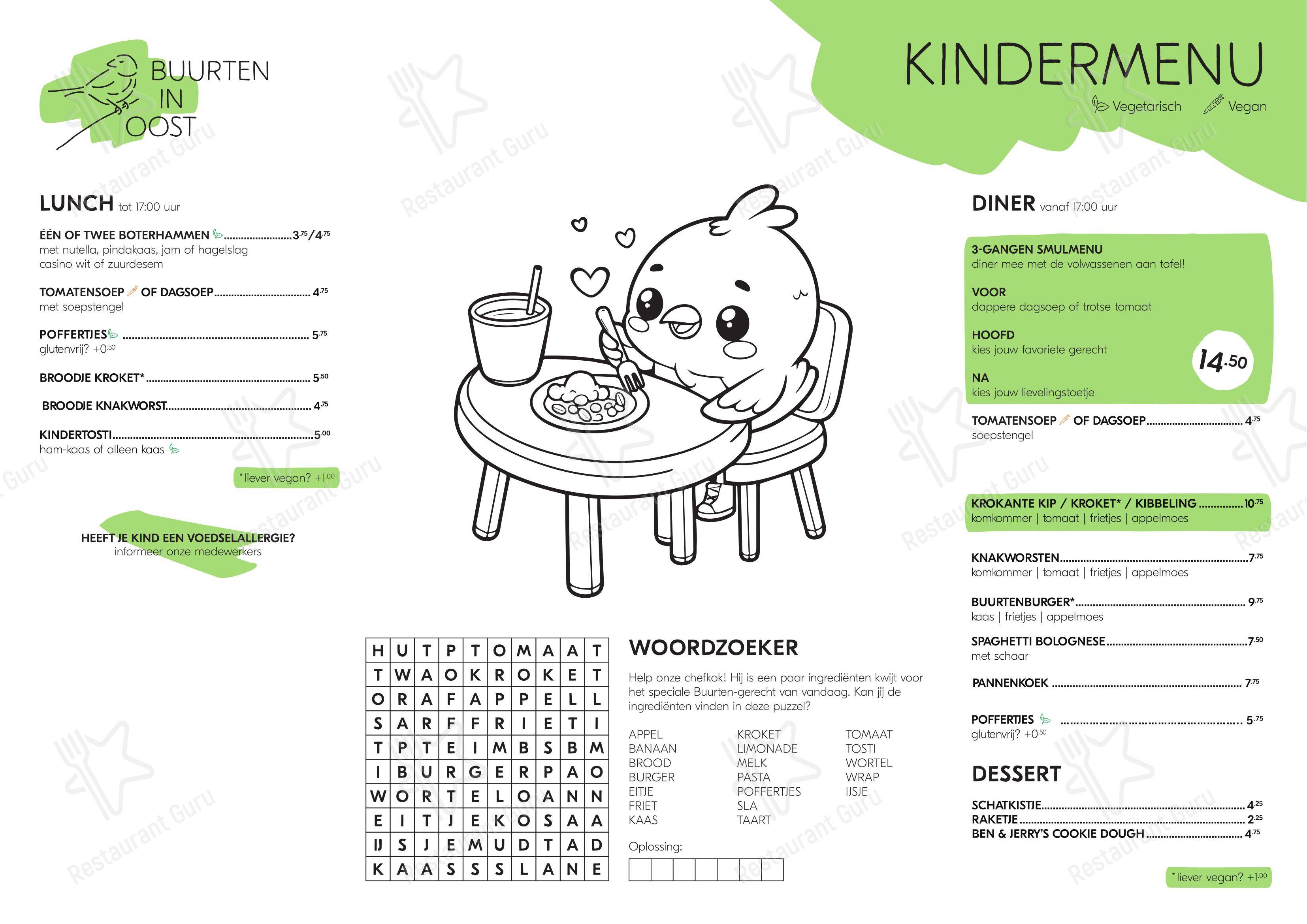 Restaurant Buurten in de Bieb dans Utrecht - Menu bar