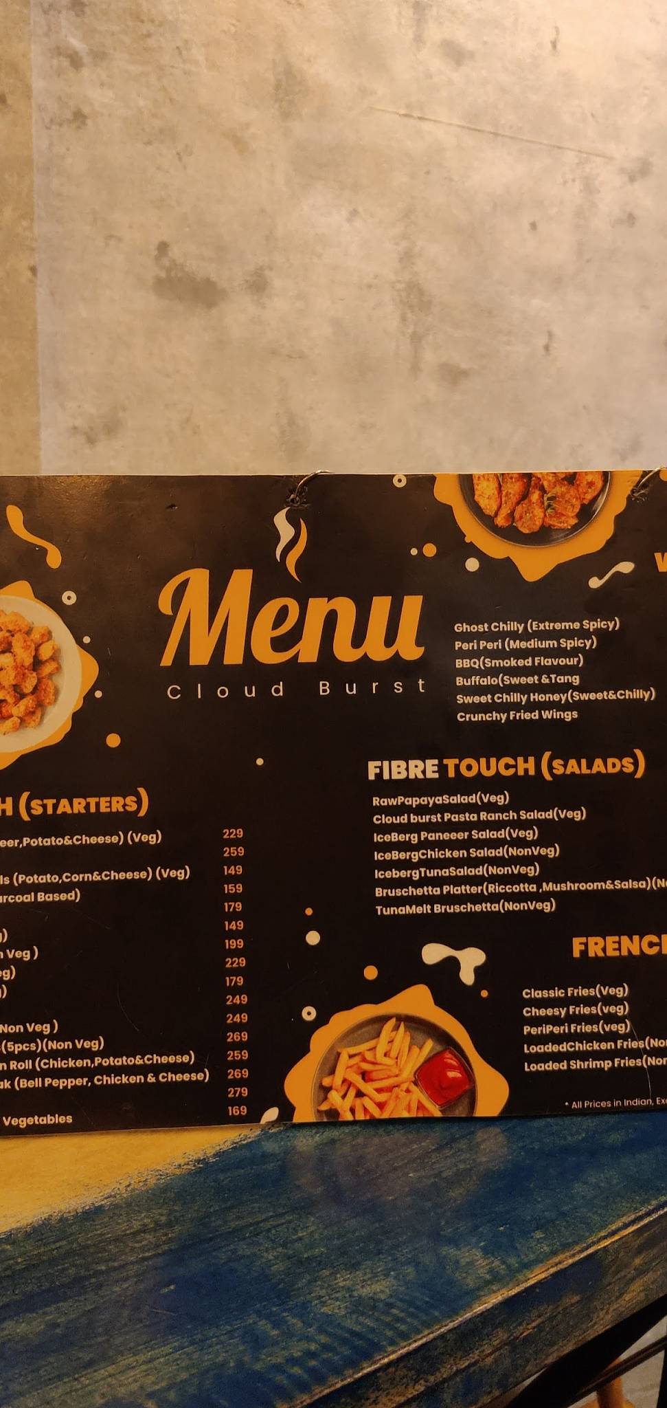 CLOUD BURST menu