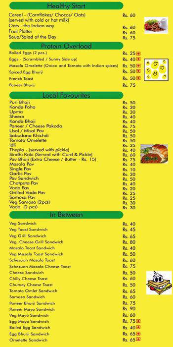 Cafe Dlite menu