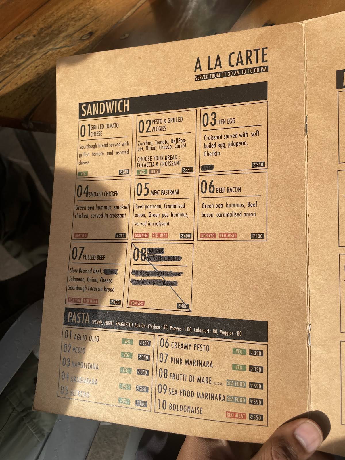 Cafe Trip is Life menu