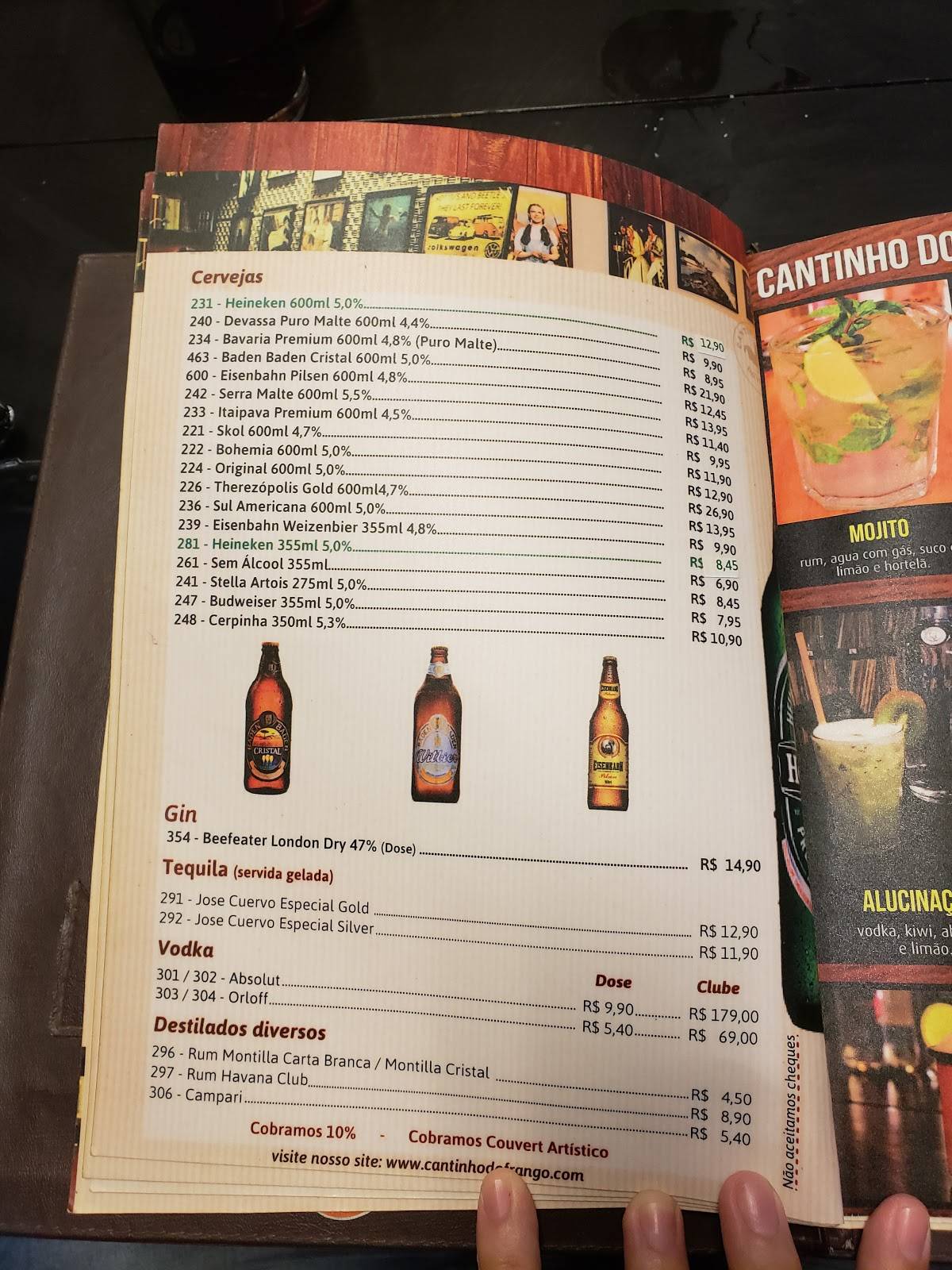 Cantinho do Frango Sul cardápio