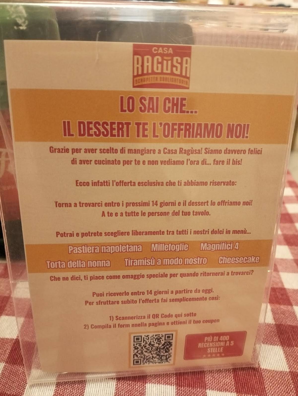Menu di Casa Ragùsa 