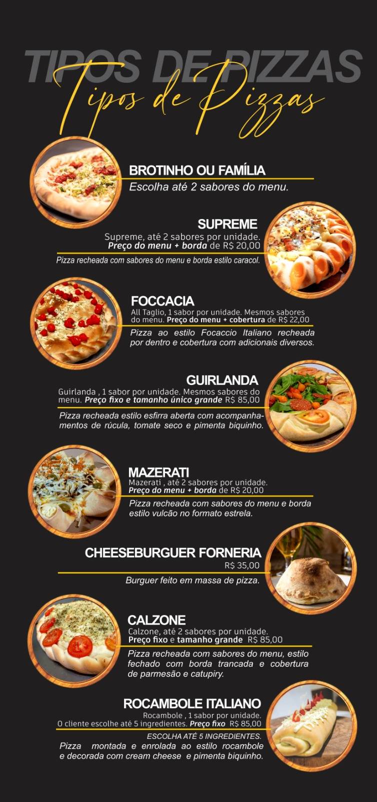 Casa da Pizza Conchal cardápio