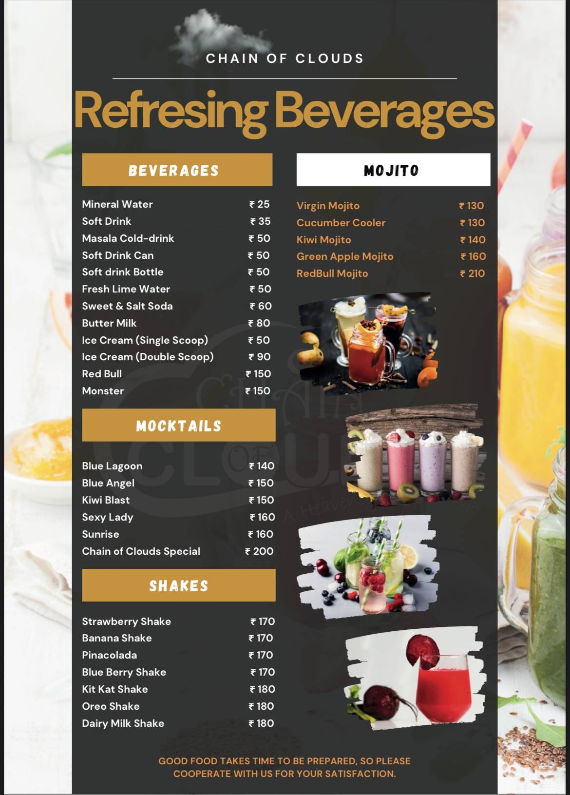 Chain Of Clouds menu