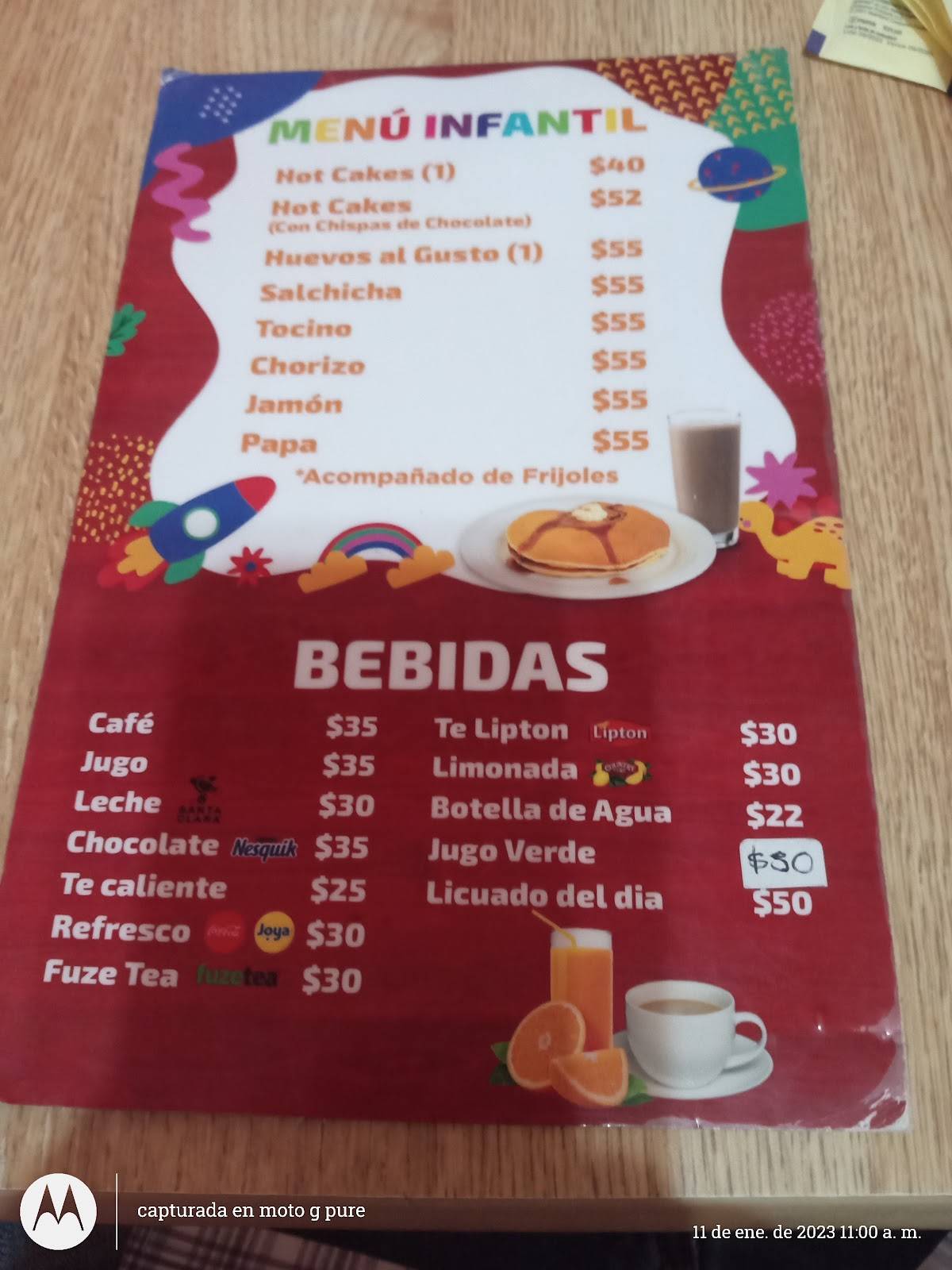 Carta del restaurante Chema y Lupe, Nuevo Laredo