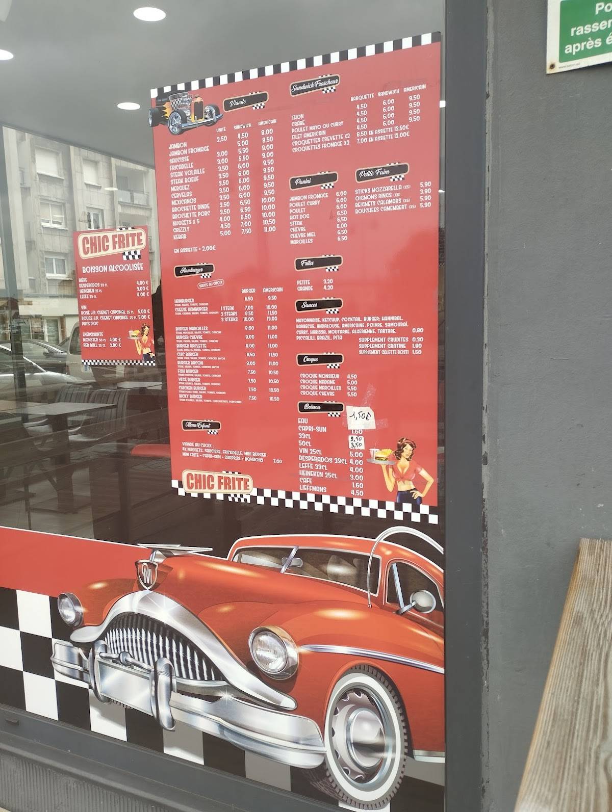 Menu de Chic Frite