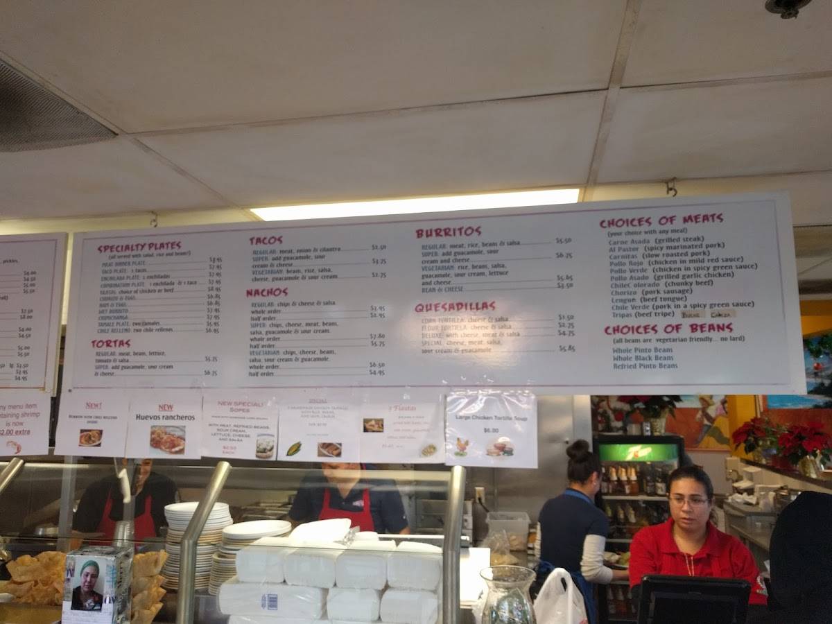 Menu at Chunky's Taqueria & Grill restaurant, Petaluma