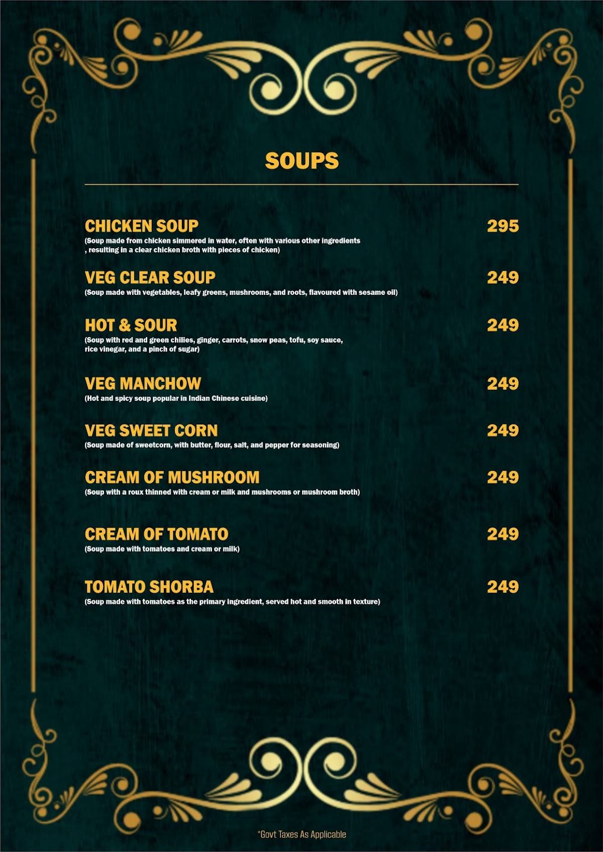 City Cabana menu
