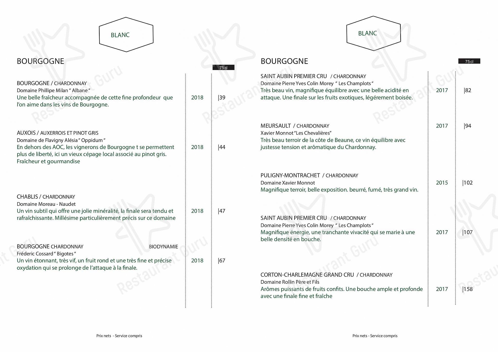Coretta dans Paris - Set menu