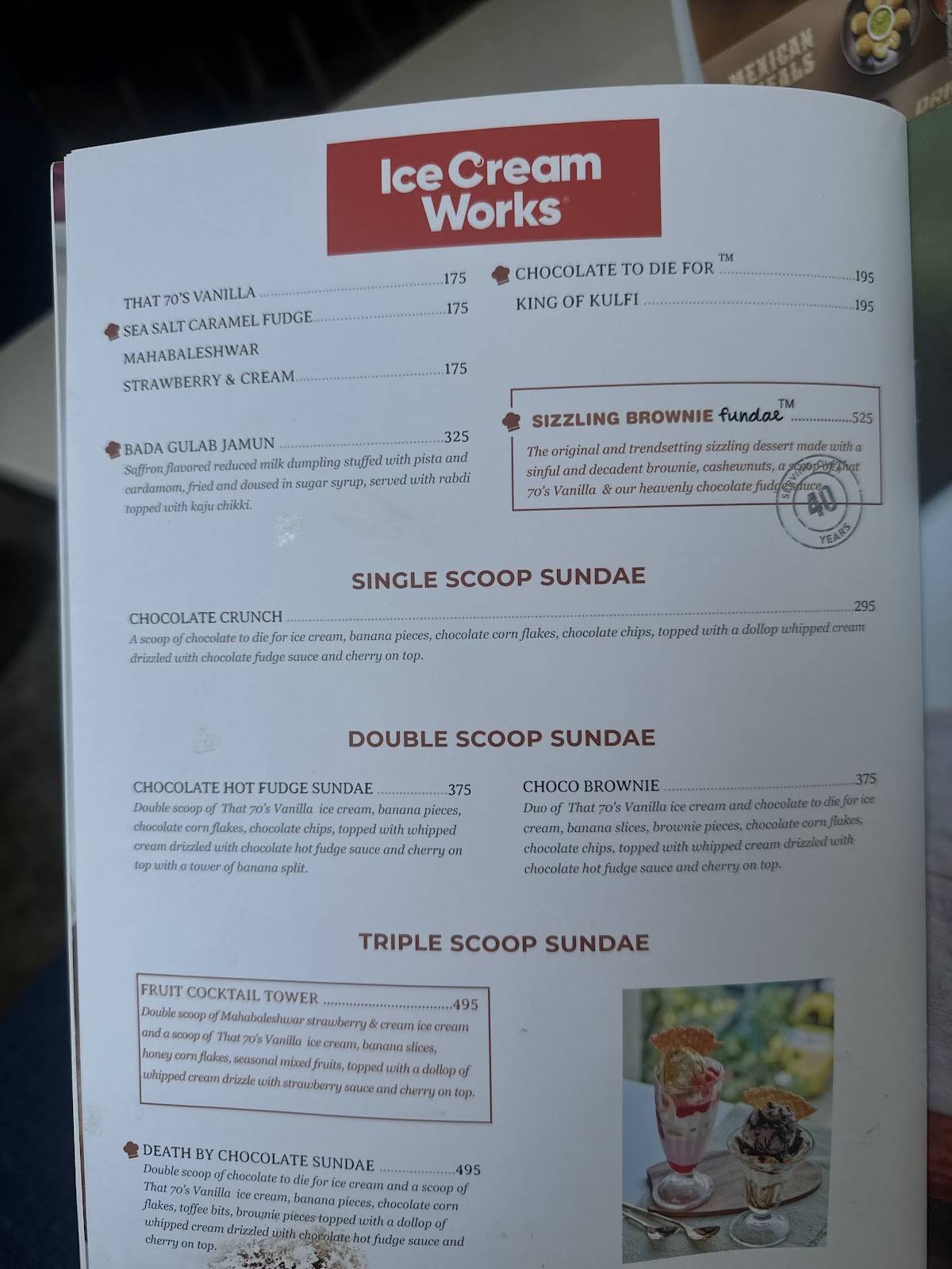 Cream Centre Thane menu