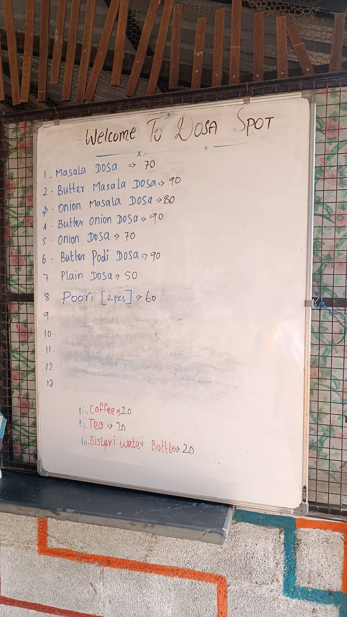 Dosa Spot menu