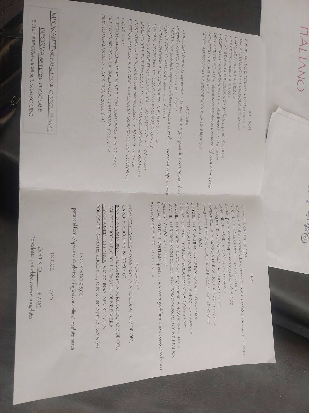 Menu di Da Rosolo 