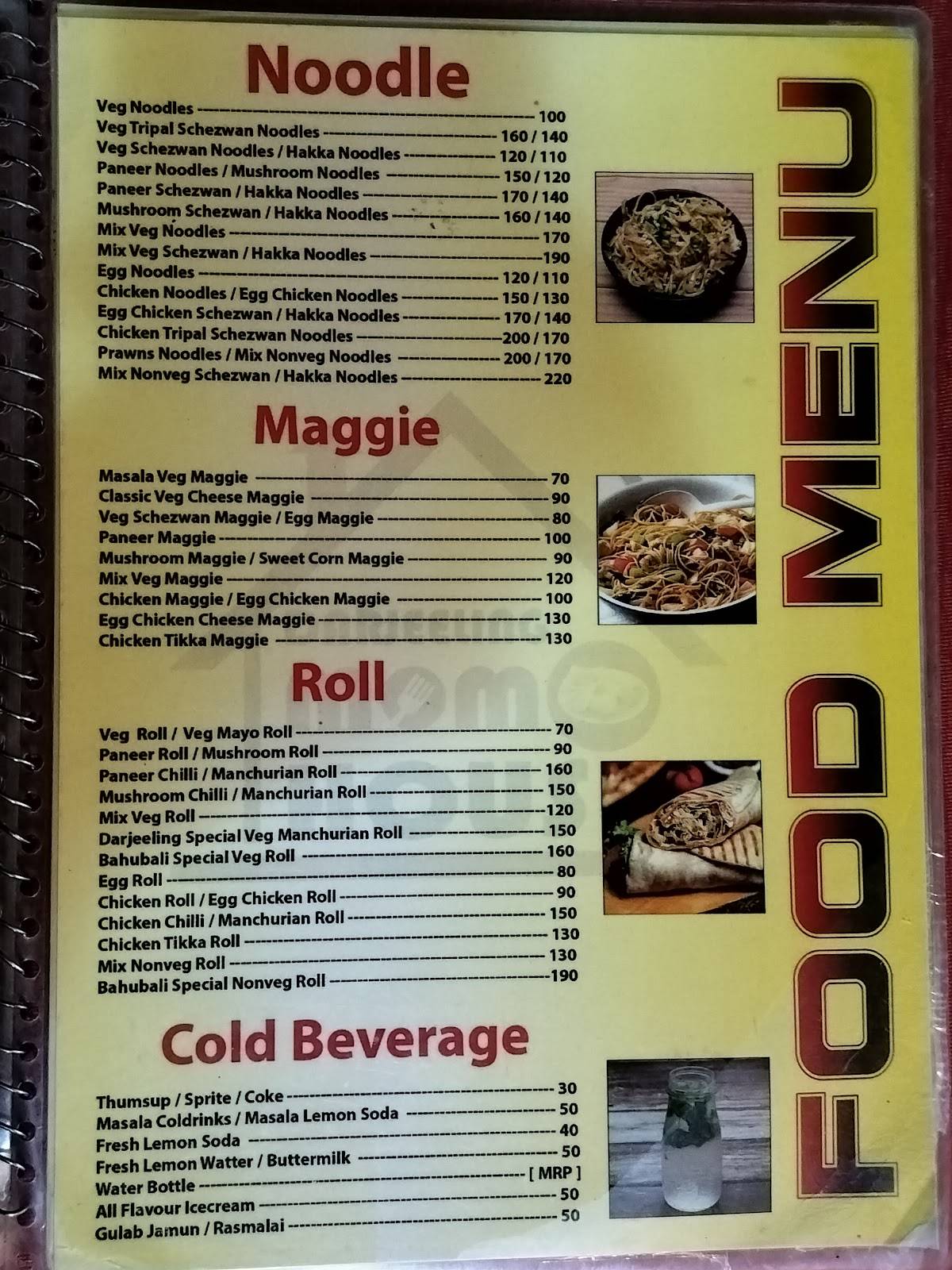 Darjeeling Kitchen menu